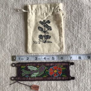 Hand seed beads looming bracelet cuff